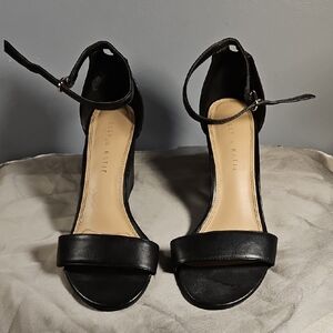 Kelly & Katie Black Ankle Strap Heels